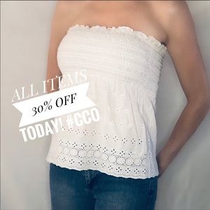 Juicy Couture White Eyelet Tube Top